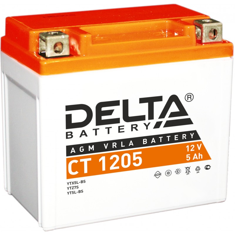 Мото аккумулятор DELTA CT 1205