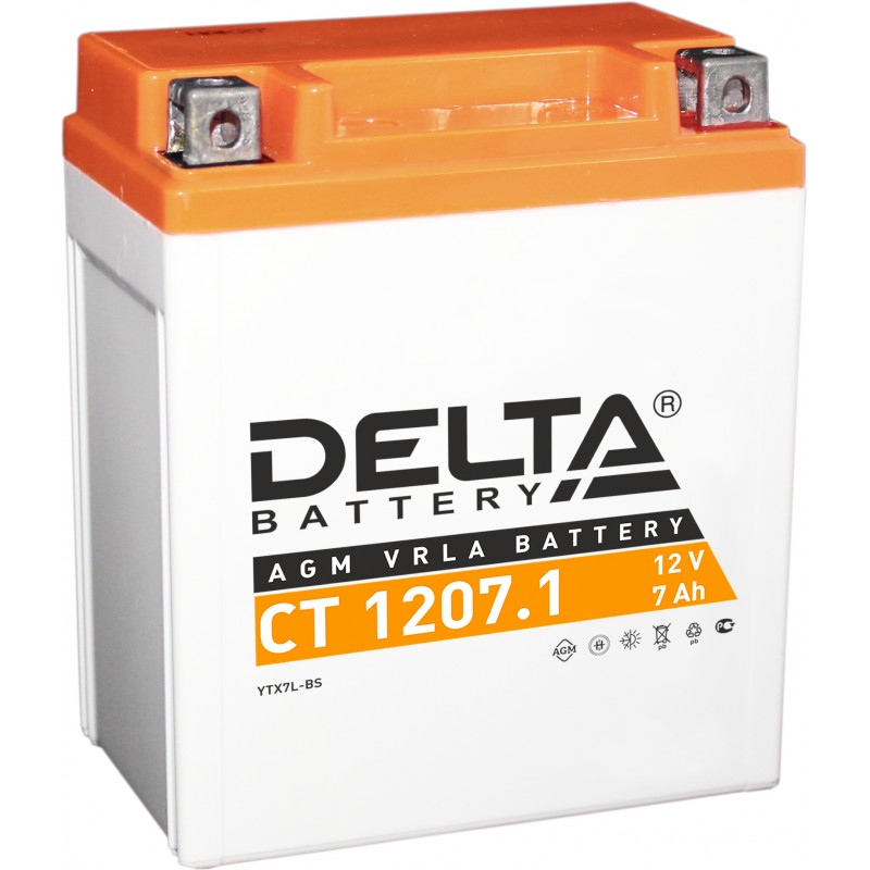 Мото аккумулятор DELTA CT 1207.1