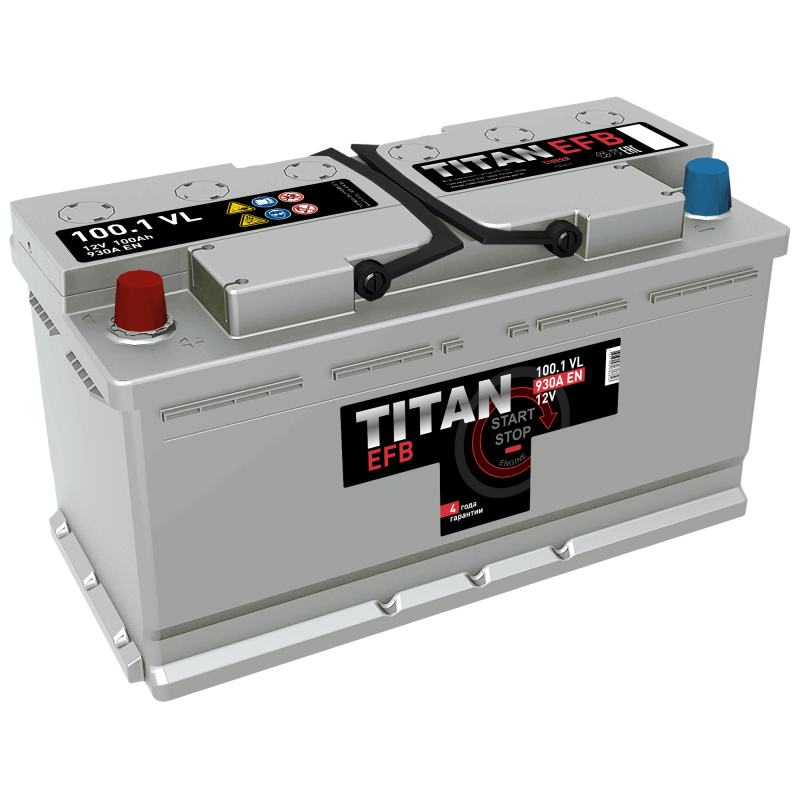 Автомобильный аккумулятор TITAN EFB 6СТ-100.1 VL
