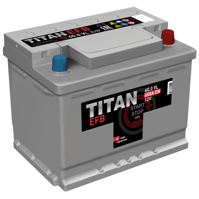 Автомобильный аккумулятор TITAN EFB 6СТ-60.0 VL