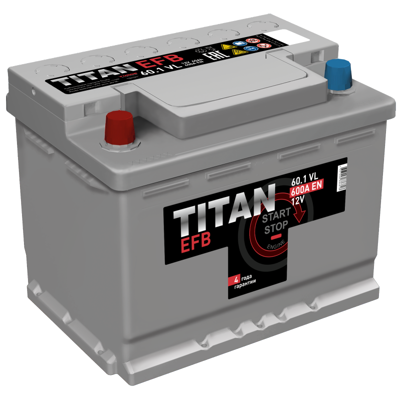 Автомобильный аккумулятор TITAN EFB 6СТ-60.1 VL