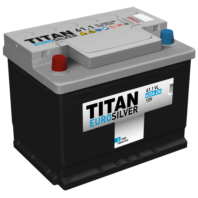 Автомобильный аккумулятор TITAN EUROSILVER 6CT-61.1 VL
