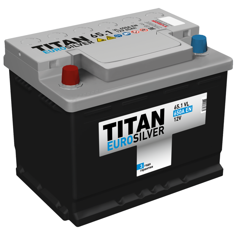 Автомобильный аккумулятор TITAN EUROSILVER 6CT-65.1 VL