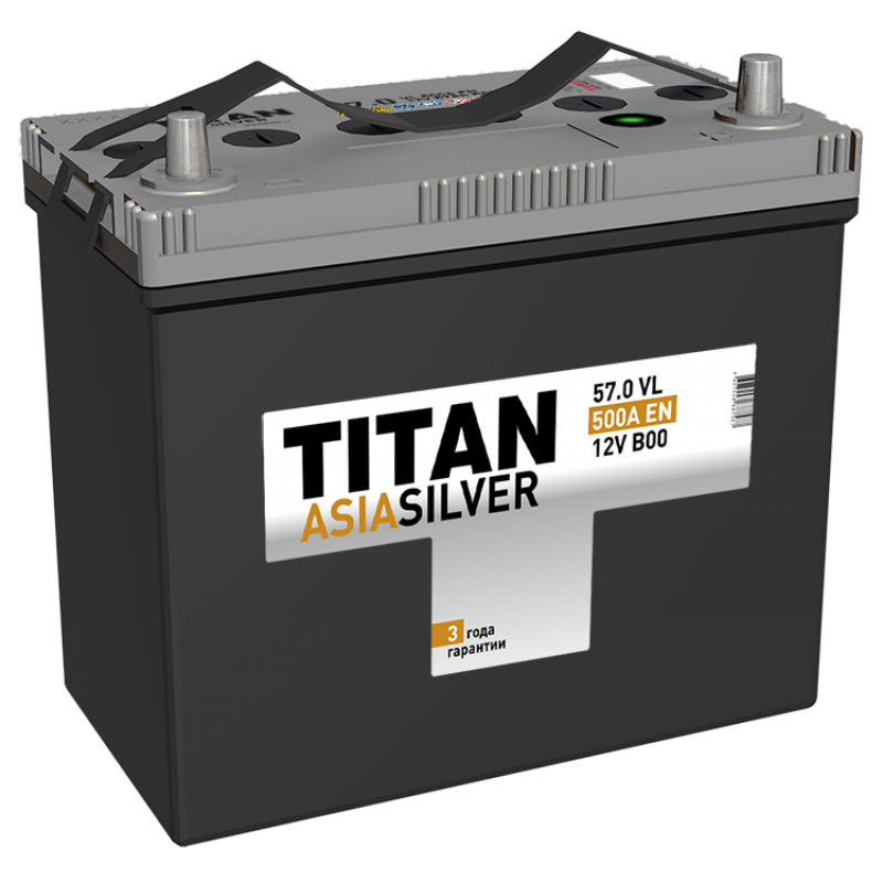 Автомобильный аккумулятор TITAN ASIASILVER 6CT-57.0 VL B00