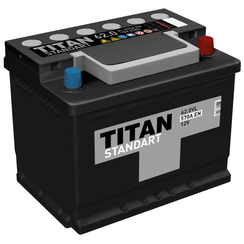 Автомобильный аккумулятор TITAN STANDART 6CT-62.0 VL