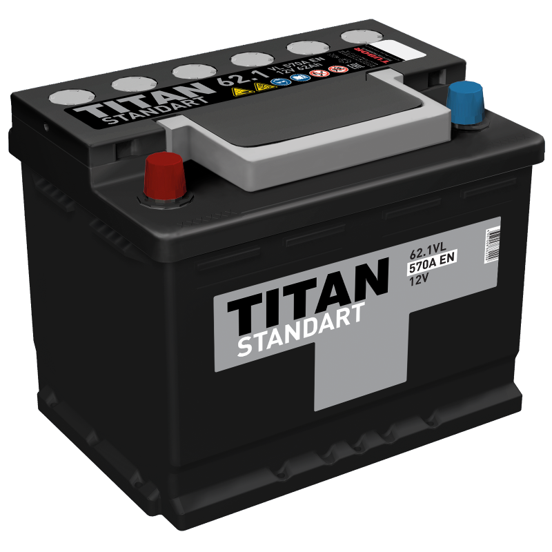 Автомобильный аккумулятор TITAN STANDART 6CT-62.1 VL