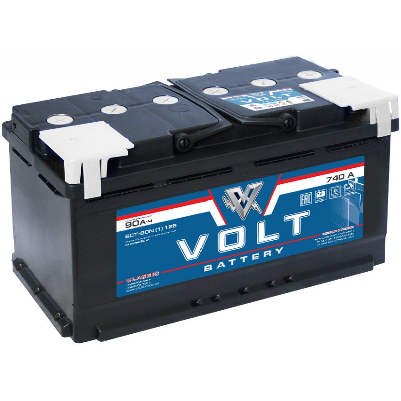 Автомобильный аккумулятор VOLT Classic 6CT- 90N  90 Ач (A/h) прямая полярность - VC9011