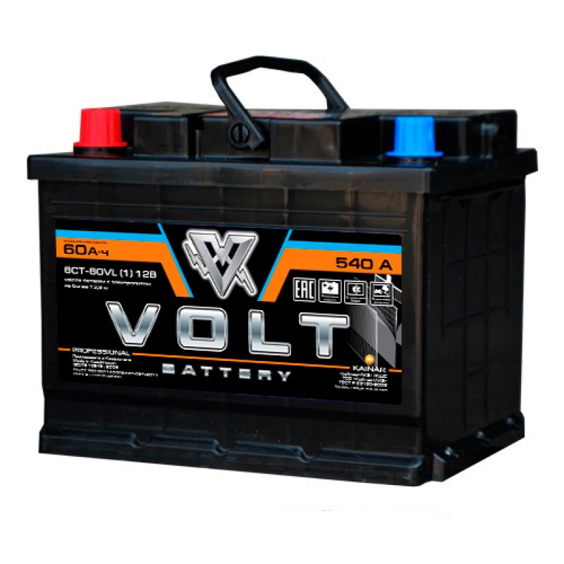 Автомобильный аккумулятор VOLT PRO 6СТ-60VL(1) 60 Ач (A/h) прямая полярность - VL6011