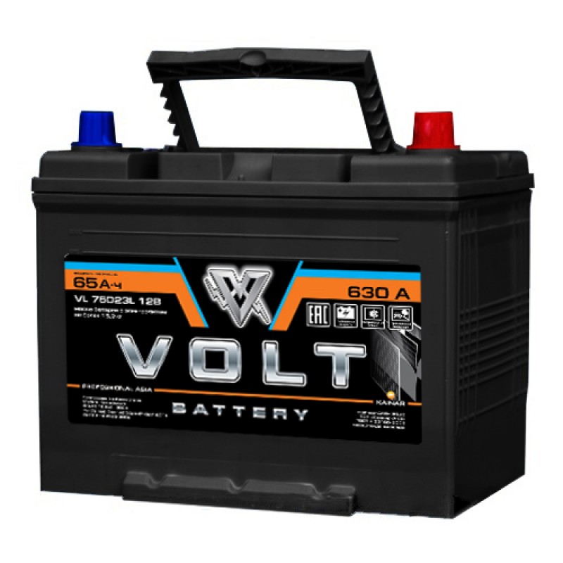 Автомобильный аккумулятор VOLT PRO ASIA 65 Ач (A/h) обратная полярность - VL75D23L