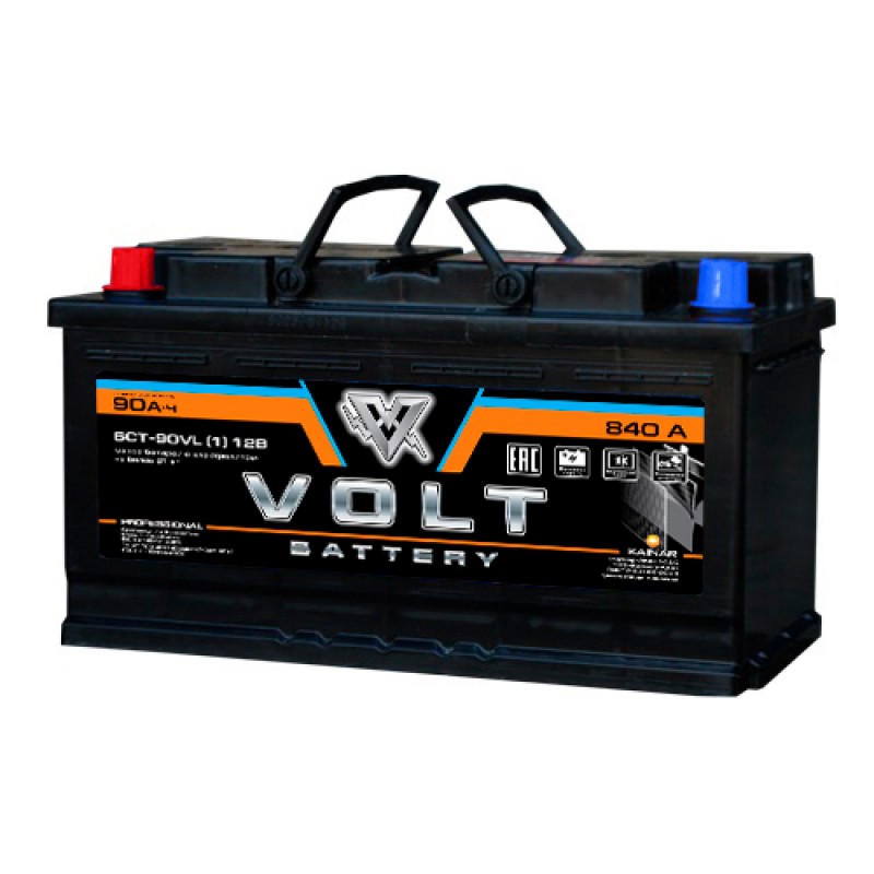 Автомобильный аккумулятор VOLT PRO 6СТ-90VL(1) 90 Ач (A/h) прямая полярность - VL9011