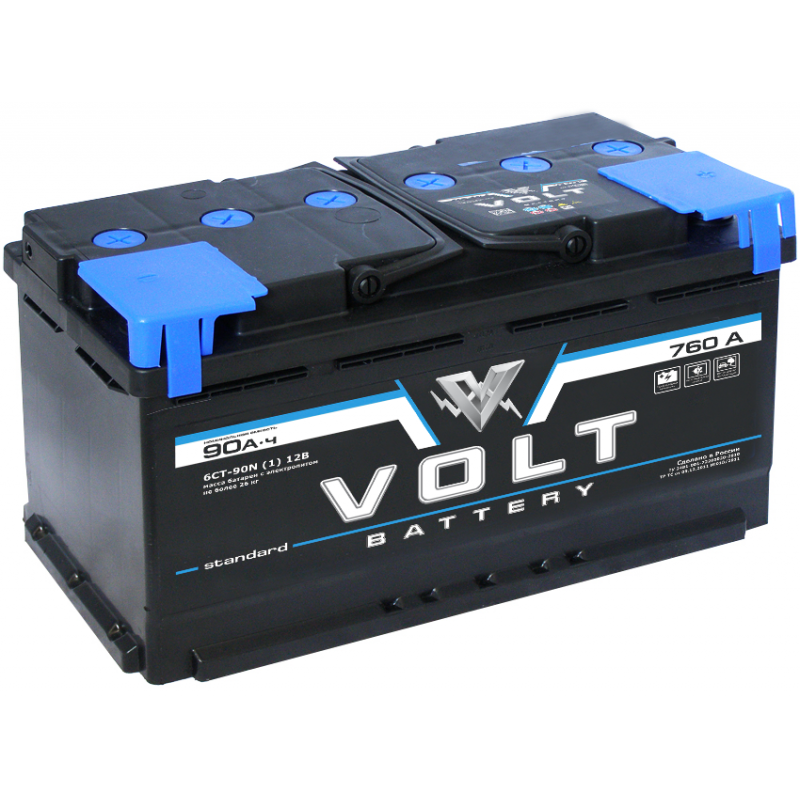 Автомобильный аккумулятор VOLT STANDARD 6CT- 90N  90 Ач (A/h) прямая полярность - VS9011 