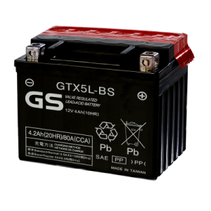 Аккумулятор GS YUASA GS GTX5L-BS 4Ач 12В 80А обратная полярность (0) Аккумулятор GS YUASA GS GTX5L-BS 4Ач 12В 80А обратная полярность (0)