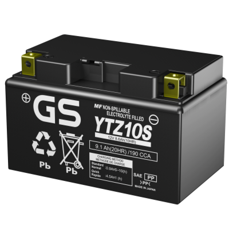 Аккумулятор GS YUASA GS YTZ10S 8.6Ач 12В 190А прямая полярность (1)