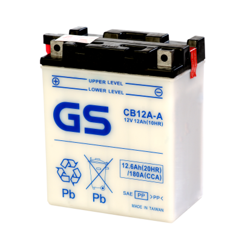 Аккумулятор GS YUASA GS CB12A-A 12Ач 12В 180А прямая полярность (1)