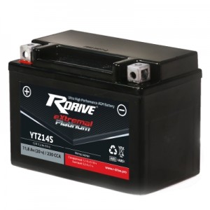 Аккумулятор RDRIVE EXTREMAL PLATINUM YTZ14S 11.8Ач 12В 230А прямая полярность (1) Аккумулятор RDRIVE EXTREMAL PLATINUM YTZ14S 11.8Ач 12В 230А прямая полярность (1)