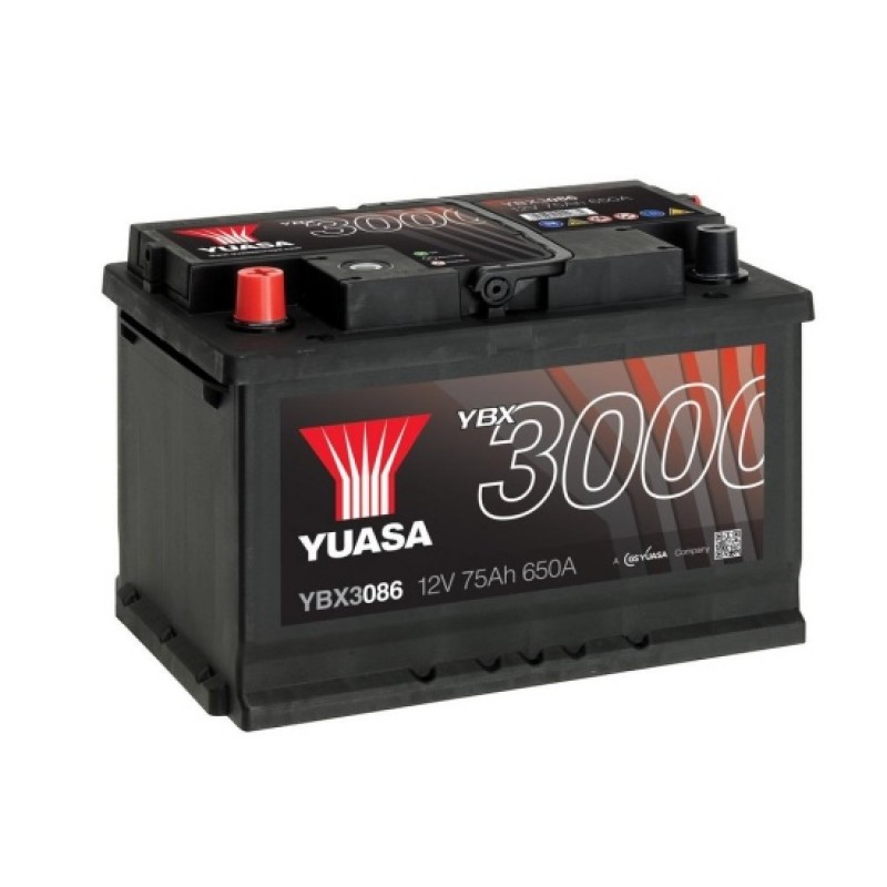 Аккумулятор GS YUASA YUASA YBX3086 75Ач 12В 650А обратная полярность (0)