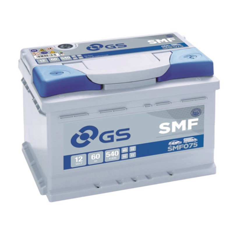 Аккумулятор GS YUASA GS SMF075 60Ач 12В 540А прямая полярность (1)