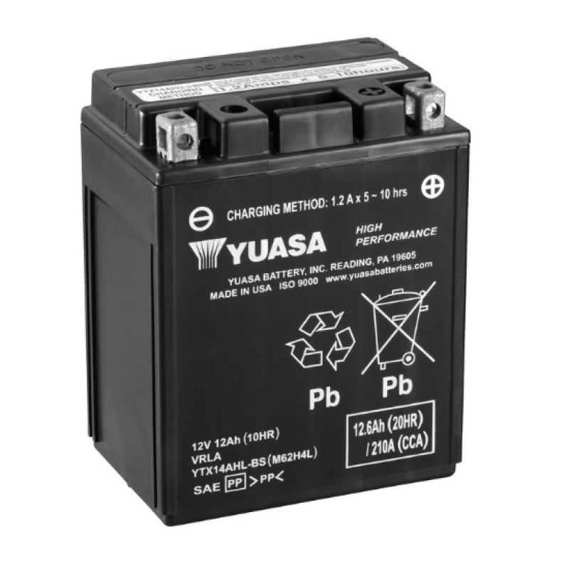 Аккумулятор GS YUASA YUASA YTX14AHL-BS 12Ач 12В 210А прямая полярность (1)