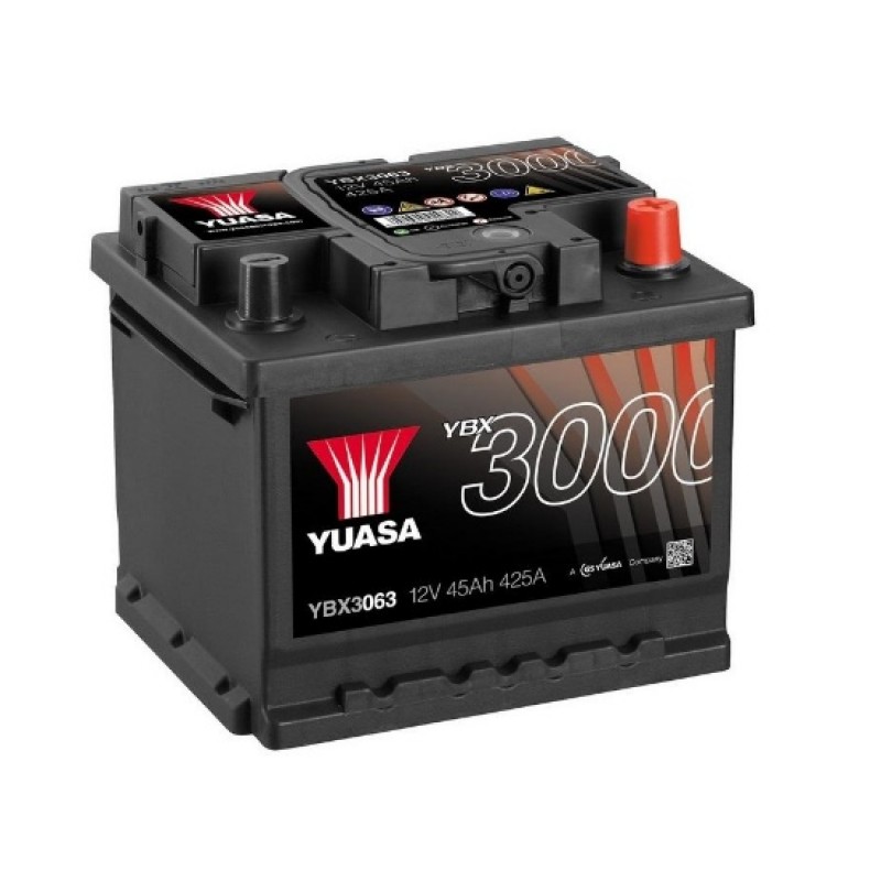 Аккумулятор GS YUASA YUASA YBX3063 45Ач 12В 425А прямая полярность (1)