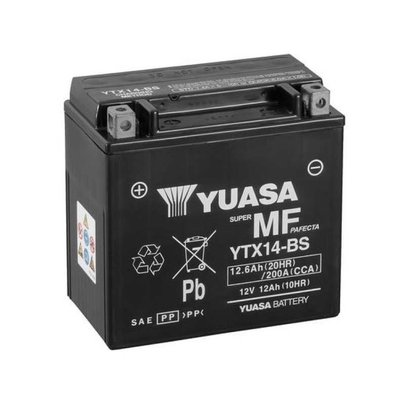 Аккумулятор GS YUASA YUASA YTX14-BS 12Ач 12В 200А прямая полярность (1)
