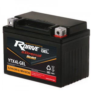 Аккумулятор RDRIVE EXTREMAL GOLD YTX4L-GEL 3Ач 12В 60А прямая полярность (1) Аккумулятор RDRIVE EXTREMAL GOLD YTX4L-GEL 3Ач 12В 60А прямая полярность (1)