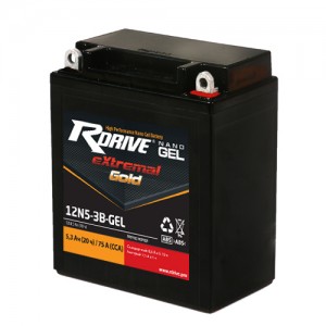Аккумулятор RDRIVE EXTREMAL GOLD 12N5-3B-GEL 5Ач 12В 75А обратная полярность (0) Аккумулятор RDRIVE EXTREMAL GOLD 12N5-3B-GEL 5Ач 12В 75А обратная полярность (0)