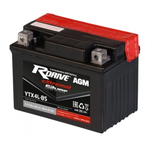 Аккумулятор RDRIVE EXTREMAL SILVER YTX4L-BS 3.15Ач 12В 50А обратная полярность (0) Аккумулятор RDRIVE EXTREMAL SILVER YTX4L-BS 3.15Ач 12В 50А обратная полярность (0)