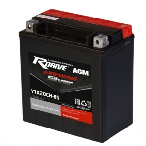 Аккумулятор RDRIVE EXTREMAL SILVER YTX20CH-BS 18.9Ач 12В  прямая полярность (1) Аккумулятор RDRIVE EXTREMAL SILVER YTX20CH-BS 18.9Ач 12В  прямая полярность (1)