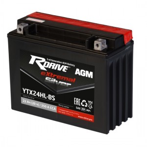 Аккумулятор RDRIVE EXTREMAL SILVER YTX24HL-BS 22Ач 12В  обратная полярность (0) Аккумулятор RDRIVE EXTREMAL SILVER YTX24HL-BS 22Ач 12В  обратная полярность (0)