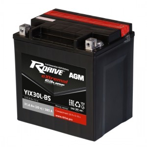 Аккумулятор RDRIVE EXTREMAL SILVER YIX30L-BS 31.6Ач 12В 385А обратная полярность (0) Аккумулятор RDRIVE EXTREMAL SILVER YIX30L-BS 31.6Ач 12В 385А обратная полярность (0)