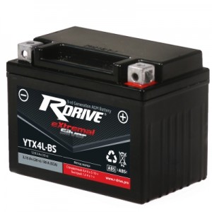 Аккумулятор RDRIVE EXTREMAL SILVER YTX4L-BS 3.15Ач 12В 50А прямая полярность (1) Аккумулятор RDRIVE EXTREMAL SILVER YTX4L-BS 3.15Ач 12В 50А прямая полярность (1)