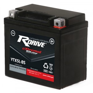 Аккумулятор RDRIVE EXTREMAL SILVER YTX5L-BS 4.2Ач 12В 90А обратная полярность (0) Аккумулятор RDRIVE EXTREMAL SILVER YTX5L-BS 4.2Ач 12В 90А обратная полярность (0)