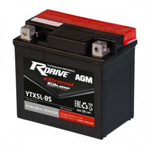Аккумулятор RDRIVE EXTREMAL SILVER YTX5L-BS 4.2Ач 12В 70А прямая полярность (1) Аккумулятор RDRIVE EXTREMAL SILVER YTX5L-BS 4.2Ач 12В 70А прямая полярность (1)
