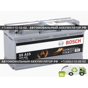 АККУМУЛЯТОР BOSCH 105Ah EN950 о.п.(393х175х190) (S5A15) AGM АККУМУЛЯТОР BOSCH 105Ah EN950 о.п.(393х175х190) (S5A15) AGM