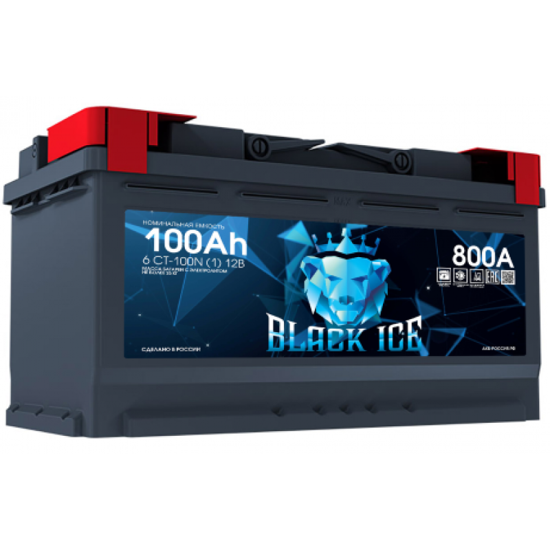 Аккумулятор BLACK ICE CLASSIC 6СТ-100.1 прямая (1) полярность