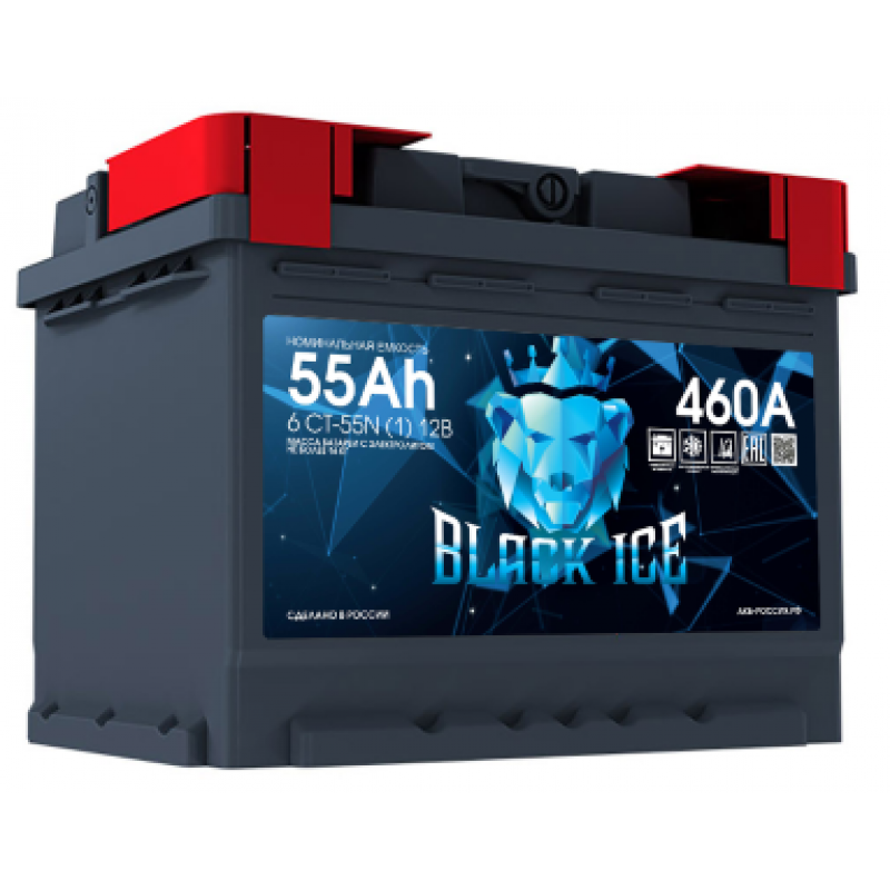 Аккумулятор BLACK ICE CLASSIC 6СТ-55.1 прямая (1) полярность