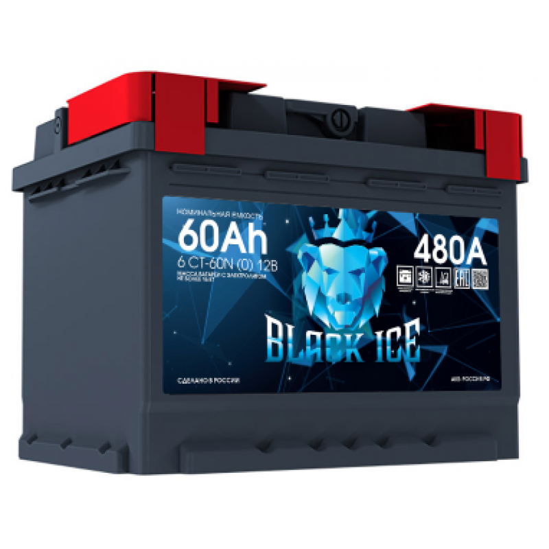 Аккумулятор BLACK ICE CLASSIC 6СТ-60.0 обратная (0) полярность