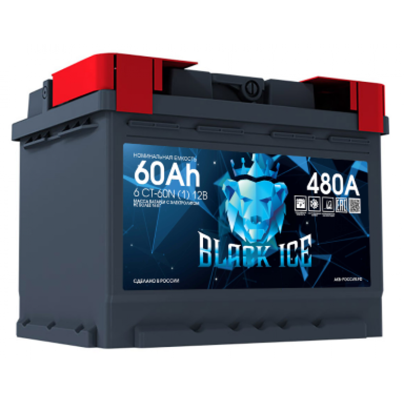 Аккумулятор BLACK ICE CLASSIC 6СТ-60.1 прямая (1) полярность