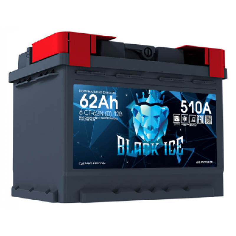 Аккумулятор BLACK ICE CLASSIC 6СТ-62.0 обратная (0) полярность