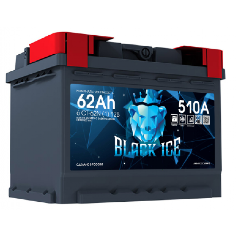 Аккумулятор BLACK ICE CLASSIC 6СТ-62.1 прямая (1) полярность