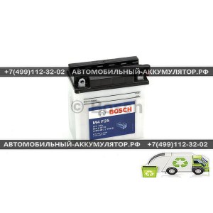 АККУМУЛЯТОР BOSCH МОТО M4 F25  0092M4F250 9Ач (A/h) - 509014008 / YB9-B Аккумулятор BOSCH M4 F25 MOBA 0092M4F250 9 Ач (A/h) - 509014008
