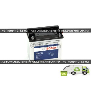 АККУМУЛЯТОР BOSCH МОТО M4 F43  0092M4F430 19Ач (A/h) - 519011019 / YB16L-B Аккумулятор BOSCH MOBA M4 F43 0092M4F430 19 Ач (A/h) - 519011019
