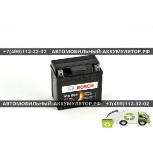 АККУМУЛЯТОР BOSCH МОТО M6 004  0092M60040 4Ач (A/h)  -504012003 / YTX5L-BS Аккумулятор BOSCH MOBA M6004 504012003 4 Ач (A/h) -YTX5L-BS