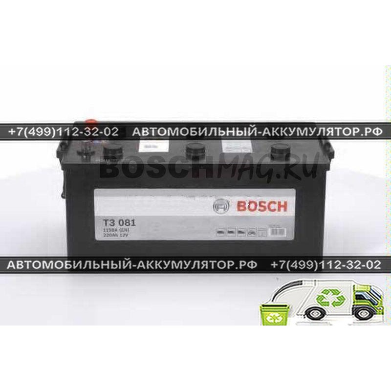 Аккумулятор BOSCH T3 081 0092T30810 220 Ач (A/h) прямая полярность - 720018115