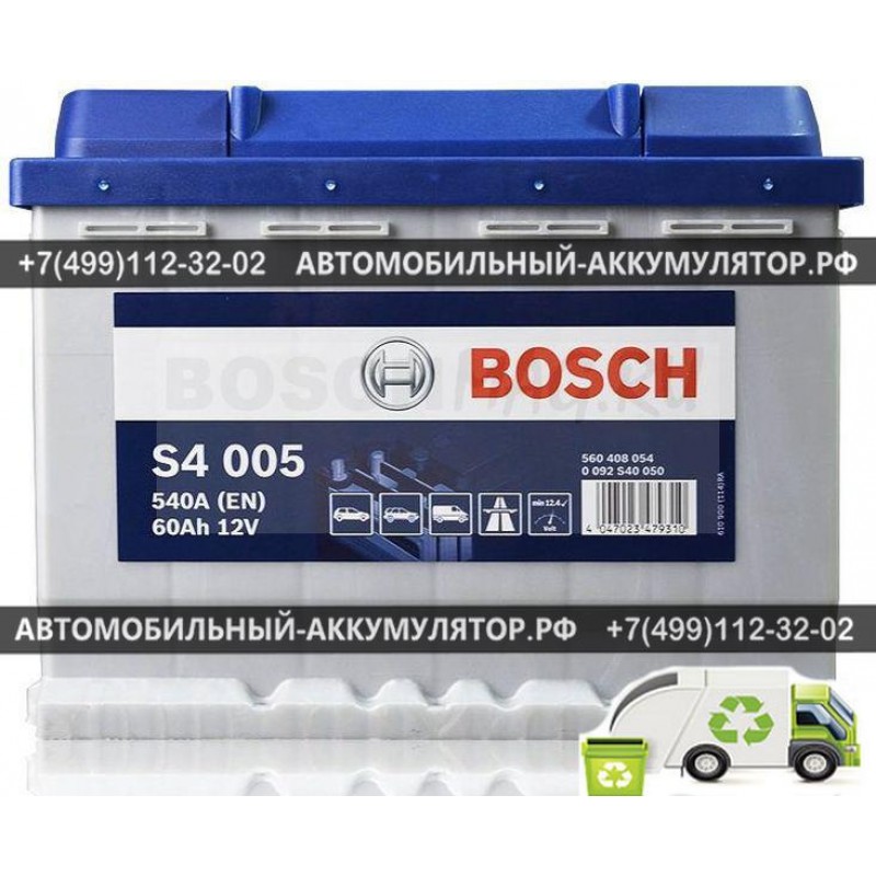 Аккумулятор BOSCH S4 005 0092S40050 60 Ач (A/h) обратная полярность - 560408054