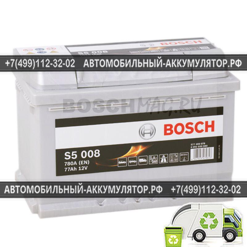 Аккумулятор BOSCH S5 008 0092S50080 77 Ач (A/h) обратная полярность - 577400078