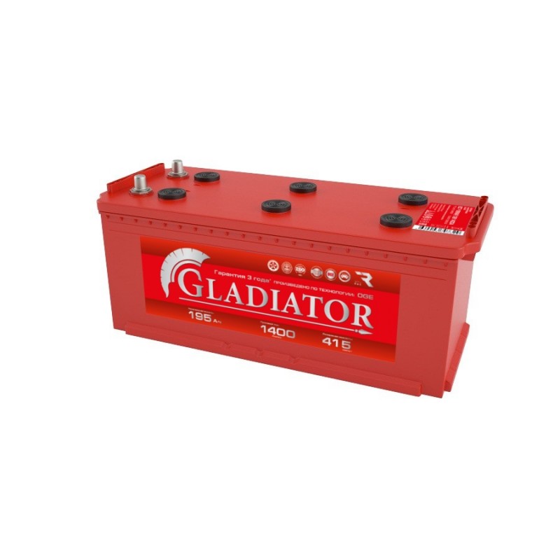 Аккумулятор GLADIATOR 6CT - 195 L (4) ёмкость 195 Ач пусковой ток 1400А