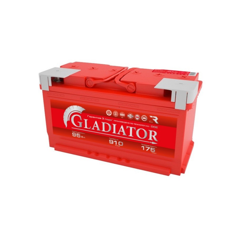 Аккумулятор GLADIATOR 6CT - 95 L (0) ёмкость 95 Ач пусковой ток 930А