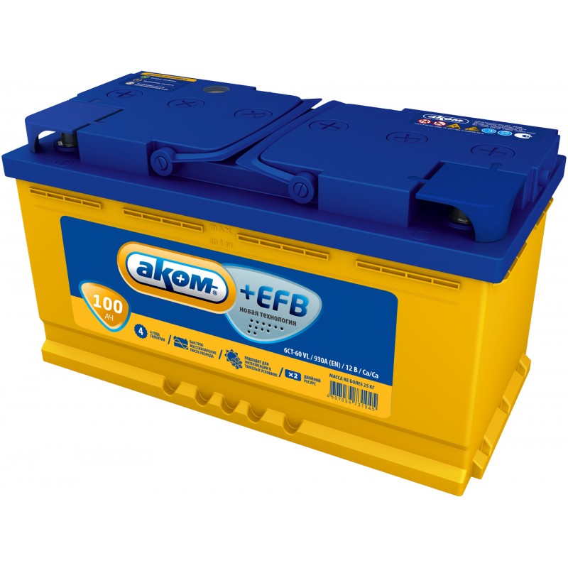 Аккумулятор АКОМ+EFB 6CT-100.0 обратная полярность-AM10001 EFB