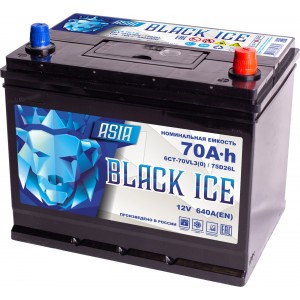 Автомобильный аккумулятор BLACK ICE Pro ASIA 75D26L 70Ah